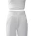 Women's One Shoulder Top + Long Pants Set_ecoleips.com