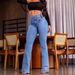 Women's Clothing Elastic Waistband High Waisted Stretch High-Waisted Stretch Flare Jeans For Women – Slim Fit Bootcut Denim Pants With Tummy Control_ecoleips.com