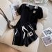 Women's Clothing Fashion Running Sports Suit For Women Summer New Style Slim Short Sleeved Shorts Two Piece Suit_ecoleips.com