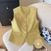 Women's Light Luxury Style Vest Casual Elegant Fashion Shoulder Length High End Outerwear For Spring_ecoleips.com