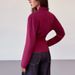 Women's French-Inspired Crinkle Chiffon Blouse Long Sleeve Waist Tie Elegant Flowy Top for Casual Elegant Office_ecoleips.com