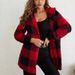 Jacket Loose Plaid Color Matching Plush Cardigan Fashion Sweater Women's Top Wholesale_ecoleips.com