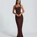 Women's Sexy Boned Halter Belted Ruched Bodycon Maxi Dress – Elegant Evening Party Gown_ecoleips.com