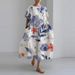 Cross-Border 2023 Summer New European And American Women's Loose Round-Neck Fashion High-End Short-Sleeve Printed_ecoleips.com