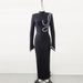 Women's Clothing Black Diamond Studded Evening Dress Skirt Banquet Wear Long Sleeved Slim Bandage Skirt_ecoleips.com