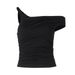 European And American Women's Clothing 2024 Winter New Fashion Hot Girl Slim Fit Ruched Irregular T-Shirt Top For Women_ecoleips.com