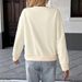 "Bow-Knot Sweatshirt – Cream Ribbed Polyester Comfort (S-XL) | Korean Relaxed Fit With 3D Accents"_ecoleips.com