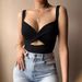 European And American Foreign Trade Women's Tank Top With Ins Twist Elastic Straps, New V-neck, Backless, Small_ecoleips.com
