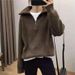 K New Women's Zipper Sweater, Loose Outerwear, Stylish Top With Design Sense, Niche. No Bags, Necklaces, Or Other Accessories._ecoleips.com