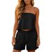Summer Elegant Women's Fashion Set Sleeveless Top And Shorts Two Piece Ensemble European American Style Cross Border Clothing_ecoleips.com