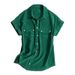 2025 New Summer Collared With Elegant Design, Hong Kong Style Retro Top, Stylish Women's Short-Sleeve Curled-Edge Shirt_ecoleips.com