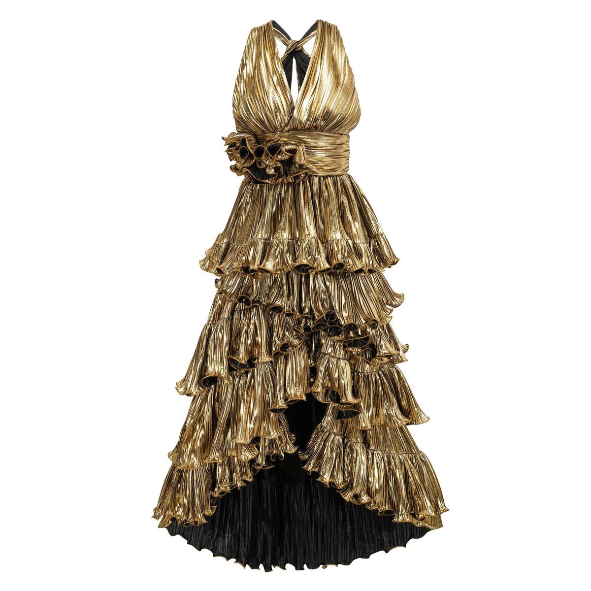 Women's Clothing sexy V neck dress sleeveless high waist high dress niche long dress adult ceremony dress_ecoleips.com