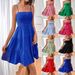 Summer New Style Women's One Shoulder Thin Sling Dress Solid Color Versatile Texture European American Fashion 2024_ecoleips.com