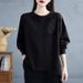 2026 Spring And Autumn New Korean Style Loose Sweatshirt For Women, Thin Solid Color, Casual Versatile Irregular Top_ecoleips.com