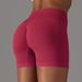 K Seamless Knitted Breathable Solid Color Cross Waist Peach Hip Yoga Shorts For Running And Fitness, Three Part Pants For Women_ecoleips.com