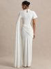 Blifanbo Ribbon Ruched Sexy Maxi Dress Women Elegant Gown Short Sleeve Bodycon Solid Slim Fashion Club Party Evening Long Dress_ecoleips.com