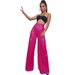 Women's High Waist Wide Leg Pants With Glitter - Casual Loose Fit Palazzo Pants For Summer_ecoleips.com
