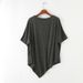 Irregular Bat Sleeve T-shirt Women's Summer Medium And Long Modal Short Sleeve Large Size Loose Crew Neck Bottoming Shirt Top_ecoleips.com