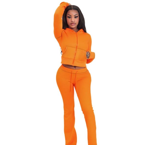 Women's Clothing New Style Fashionable And Elegant Waffle Hooded Two Piece Suit_ecoleips.com