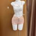 Women's High Waist Slimming Denim Shorts Pink Single Breasted Slim Straight Leg Hot Pants Versatile Spring Summer Hot Girl Style_ecoleips.com