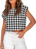 Tankaneo Womens Short Sleeve Cropped T-Shirts Summer Rolled Dolman Sleeve Crop Tops Casual Round Neck Solid Short Basic Tees_ecoleips.com