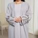 Women's Clothing Fashion Elegant Cardigan Embroidery Dress Robe Spot_ecoleips.com