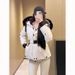 girl Girl Girl 2025 Winter Women's Jacket With Lace-Up Waist And Fox Fur Collar, New White Duck Down Coat, Parka Style_ecoleips.com