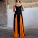 Women's Clothing Elegant Sexy Off-Shoulder Patchwork Full Skirt Halter Dress Women's Trendy Nightclub Evening Gown Fashionable Clothing_ecoleips.com