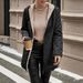 Women's Fleece-Lined Hooded Jacket, Casual Long Sleeve Mid-Length Coat, Warm & Stylish Polyester Puffer Coat For Winter_ecoleips.com