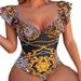 Women's Retro Ruffled Bikini Set - European & American Style High-Waisted Swimsuit With Hard Cups, Slimming Coverage For Beach & Pool_ecoleips.com