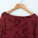 Autumn Flocked Bodycon Vintage Long-Sleeve With Patterned Waist-Cinching Slim Fit Off-Shoulder Neckline European And_ecoleips.com