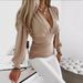 Women's V-Neck Printed Long Sleeve Blouse - Elegant Floral & Striped Patterns, Breathable Polyester-Cotton Blend, Versatile Casual & Office Wear_ecoleips.com