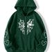 Spider Web Heart Print Fleece Zip-Up Hoodie - Cozy Unisex Pullover With Front Pockets, Warm & Stylish Outerwear For Men And Women_ecoleips.com