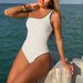"Elegant Retro One-Piece Swimsuit For Women - Slimming High-Neck Design, Minimalist Spa & Resort Swimwear"_ecoleips.com