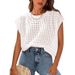 Women's Crochet Cover Sleeve Crew Neck Pullover Sweater Beach Beach Cover up Shirt Summer Cross Border Foreign Trade_ecoleips.com