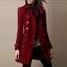 Women's Wool-Blend Trench Coat - Double-Breasted Mid-Length Coat For Autumn/Winter, Slim Fit, Polyester Blend, Office & Casual Wear_ecoleips.com