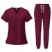 Women's Clothing Quick Drying Elastic Hand Washing Clothes, Doctor's Short Sleeved Work Clothes, Female Hospital Operating Room Split Suit_ecoleips.com