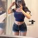 Light Blue Vintage Design Rivet Low Waist Hip Enhancing Denim Shorts For Women 2025 Spring New Tight Slimming Hot Pants_ecoleips.com