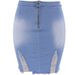 Medium Skirt Women's Summer New Internet Celebrity Hip-wrapped Fringed Denim Skirt_ecoleips.com