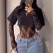 Cross-border Fashion European And American Lace T-shirt, Elegant Top, Jumpsuit, Women's Round-neck Long-sleeve_ecoleips.com