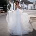 2025 New Spring Style Flowing Tulle Wedding Dress Strapless Waist Cinching Dreamy Floor Length Gown for Brides_ecoleips.com