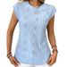 Women's Clothing Round Neck Jacquard Short Sleeve Loose T Shirt Vest_ecoleips.com