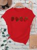 European And American Cross-border Foreign Trade Women's Clothing, Berry Pattern Printed Round-neck Short-sleeve T-shirt_ecoleips.com