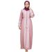 Women's Clothing Modest Abaya Dress Elegant Plus Size Abaya Dress – Embellished Muslim Evening Gown With Flared Sleeves (Polyester & Rhinestone)_ecoleips.com