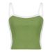 Women’s Clothing Spring Women's Clothing Contrast Color Small Sling Slimming Slim Ultra Short Sexy Backless Basic Vest_ecoleips.com