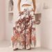 Women's Clothing Boho Leaf-Print Palazzo Pants – Flowy Wide-Leg Trousers For Women (S-XL, Polyester)_ecoleips.com