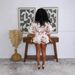 Women's Casual Fashion Jumpsuit Shorts Printed Bouquet Waist Design Polyester Regular Thickness_ecoleips.com