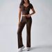 Audday 2025 Spring Summer Elegant Solid Color Round Neck Urban Casual Women's Pants Fashion Set_ecoleips.com