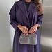Women's Clothing Modest Muslim Fashion Cardigan Abaya New Elegant Long Skirt Purple Long Sleeve Temperament Robe_ecoleips.com