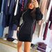 AC588 European American Casual High-neck Fashion Sexy Striped Color-blocking Slim-fit Comfortable Autumn And Winter Knit_ecoleips.com